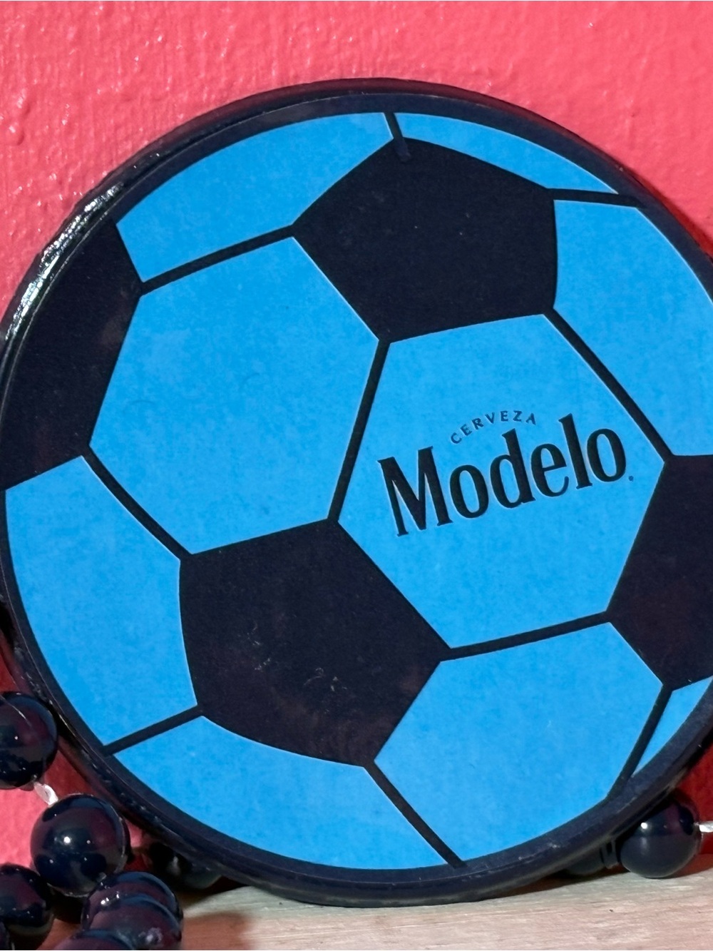NEW Modelo Blue & Black Soccer Ball Necklace FIFA Collectible 2026 Football FUN